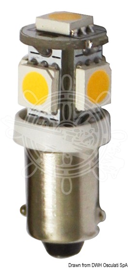 LED bulb for lights, courtesy lights and navigation lights, BA9S screw