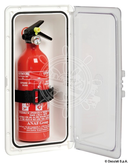 Extinguisher compartment with door