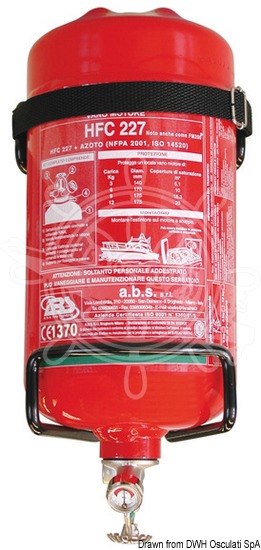Fire extinguisher systems approved by RINA