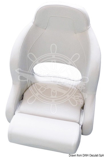 Anatomical seat padded with H52 flip up