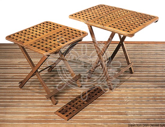 Foldable teak table and extension insert